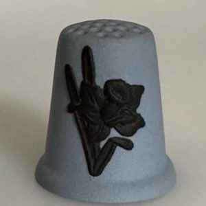 Daffodil Blue on Blue Jasper Wedgwood Thimble