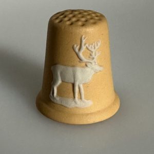 Christmas Reindeer Yellow Wedgwood Thimble